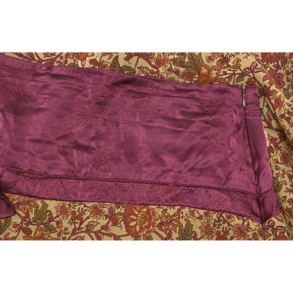 Soft Surroundings Maxi Silk Skirt Red Multi Floral Embroider Line Boho Fairy 14 - Picture 12 of 16